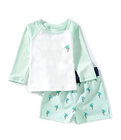 Adventurewear 360 Baby Boys Rashgaurd & Palm Tree Swim Trunks Set