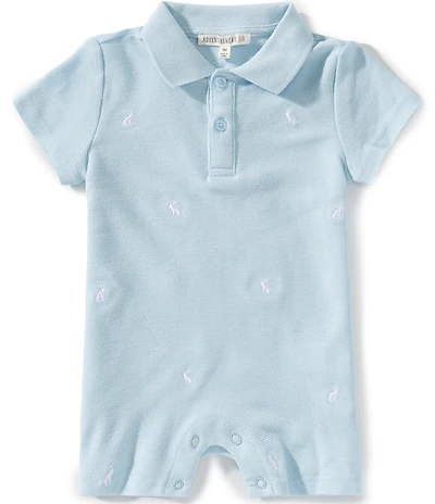 Adventurewear 360 Baby Boys Bunny Print Short Sleeve Polo Shortall
