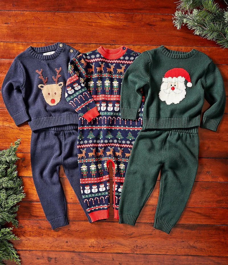 Adventurewear 360 Baby Boys Long Sleeve Santa Sweater & Pants Set