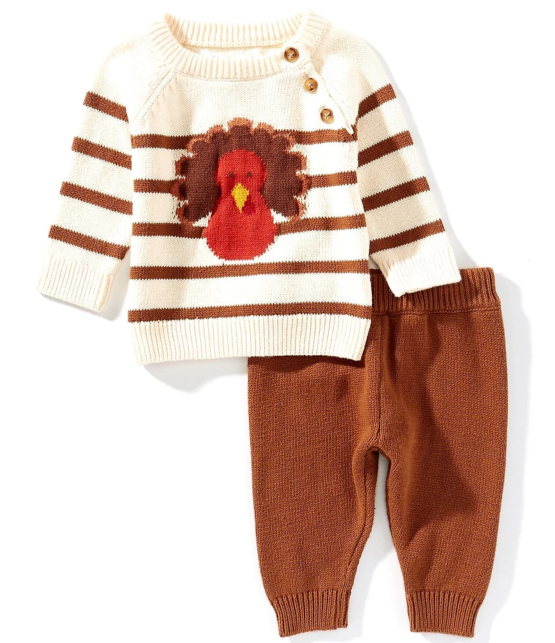 Adventurewear 360 Baby Boys Long Sleeve Stripe Turkey Top & Pants Set