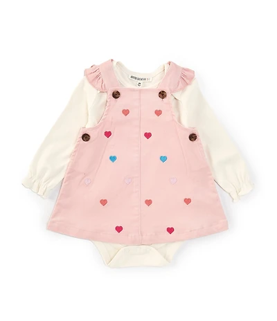 Adventurewear 360 Baby Girls Hearts Embroidered Corduroy Dress Set