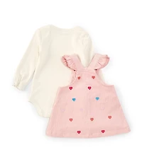 Adventurewear 360 Baby Girls Hearts Embroidered Corduroy Dress Set