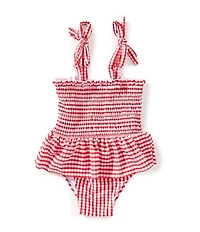 Adventurewear 360 Baby Girls Red Gingham One-Piece Swimsuit