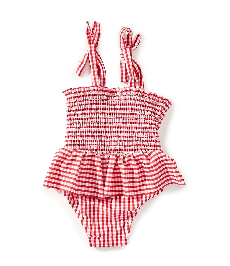 Adventurewear 360 Baby Girls Red Gingham One-Piece Swimsuit