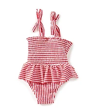 Adventurewear 360 Baby Girls Red Gingham One-Piece Swimsuit