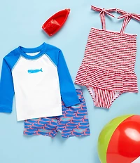 Adventurewear 360 Baby Girls Red Gingham One-Piece Swimsuit