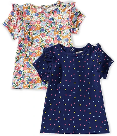 Adventurewear 360 Baby Girls Ruffle Short Sleeve T-Shirt 2-Pack Set