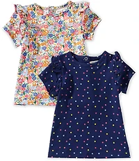 Adventurewear 360 Baby Girls Ruffle Short Sleeve T-Shirt 2-Pack Set
