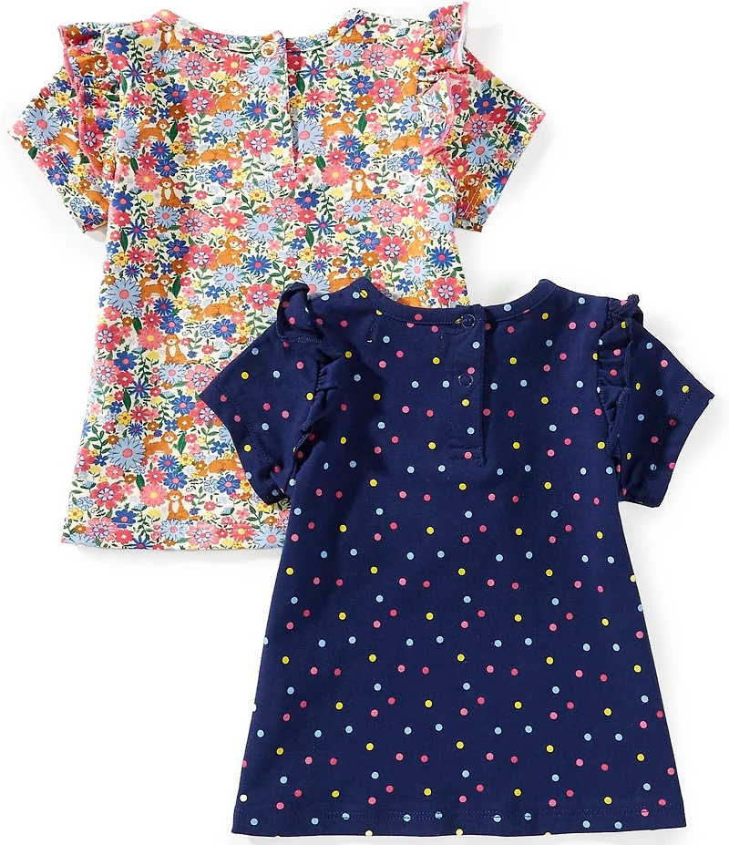 Adventurewear 360 Baby Girls Ruffle Short Sleeve T-Shirt 2-Pack Set