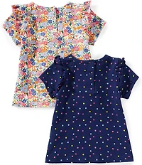 Adventurewear 360 Baby Girls Ruffle Short Sleeve T-Shirt 2-Pack Set