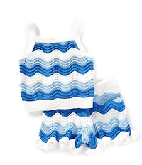 Adventurewear 360 Baby Girls Sleeveless Tank Top & Crochet Shorts Set