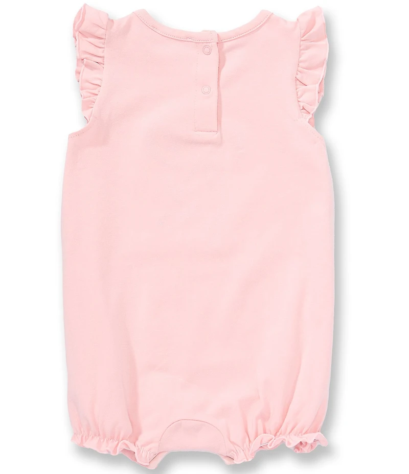 Adventurewear 360 Baby Girls Flutter Sleeve Bow Applique Romper