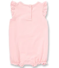 Adventurewear 360 Baby Girls Flutter Sleeve Bow Applique Romper