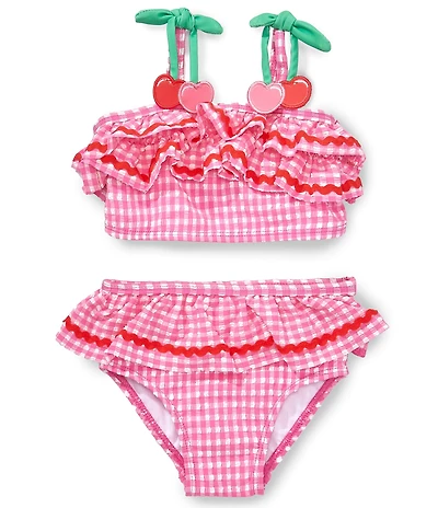 Adventurewear 360 Baby Girls Cherry Gingham 2-Piece Swimsuit