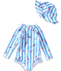 Adventurewear 360 Baby Girls Cherry Stripe Rashguard