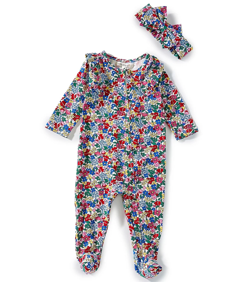 Adventurewear 360 Baby Girls Floral Footie Coverall