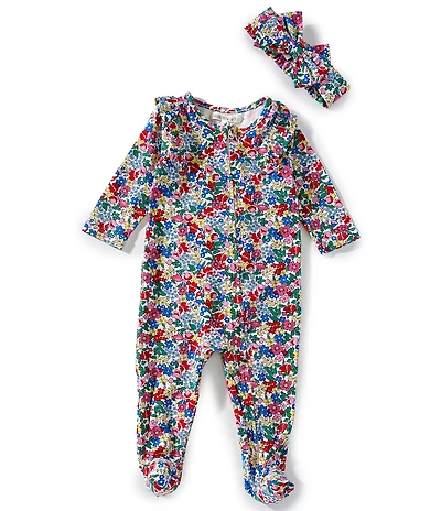 Adventurewear 360 Baby Girls Floral Footie Coverall