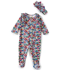 Adventurewear 360 Baby Girls Floral Footie Coverall