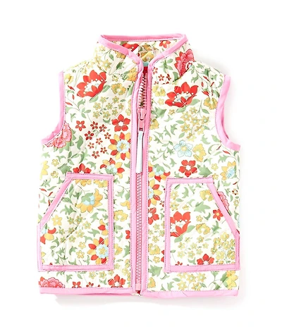 Adventurewear 360 Baby Girls Floral Print Quilted Vest