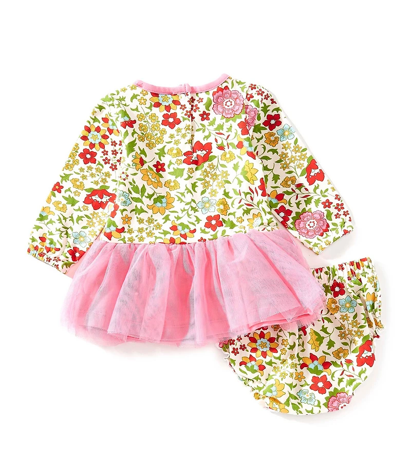 Adventurewear 360 Baby Girls Knit Floral Long Sleeve Dress