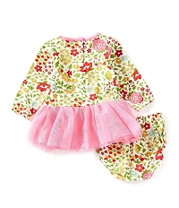 Adventurewear 360 Baby Girls Knit Floral Long Sleeve Dress