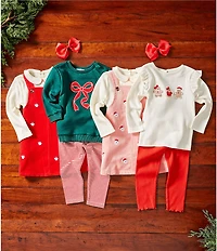 Adventurewear 360 Baby Girls Long Sleeve Bow Applique Long Sleeve Top & Leggings Set