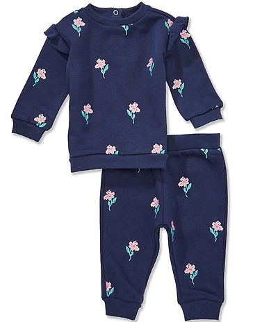 Adventurewear 360 Baby Girls Long Sleeve Embroidered Floral Top & Matching Pants Set