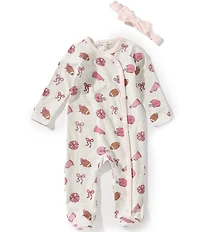 Adventurewear 360 Baby Girls Long Sleeve Football Bow Footed Coverall