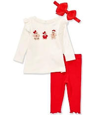 Adventurewear 360 Baby Girls Long Sleeve Gingerbread Ruffle Top & Pants Set