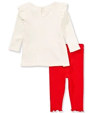 Adventurewear 360 Baby Girls Long Sleeve Gingerbread Ruffle Top & Pants Set