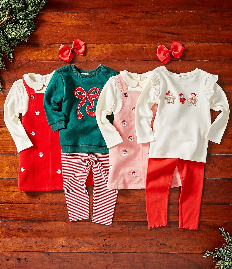 Adventurewear 360 Baby Girls Long Sleeve Gingerbread Ruffle Top & Pants Set