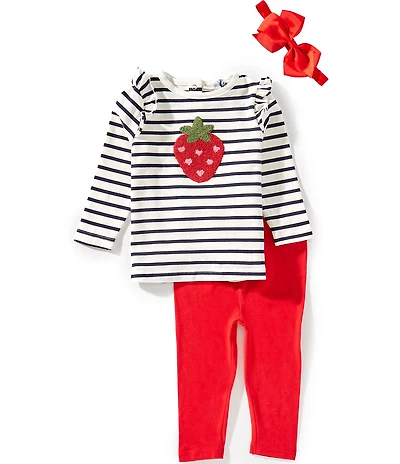 Adventurewear 360 Baby Girls Long Sleeve Strawberry Top & Leggings Set