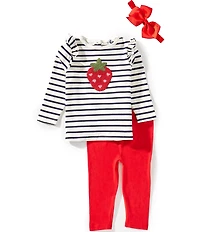 Adventurewear 360 Baby Girls Long Sleeve Strawberry Top & Leggings Set