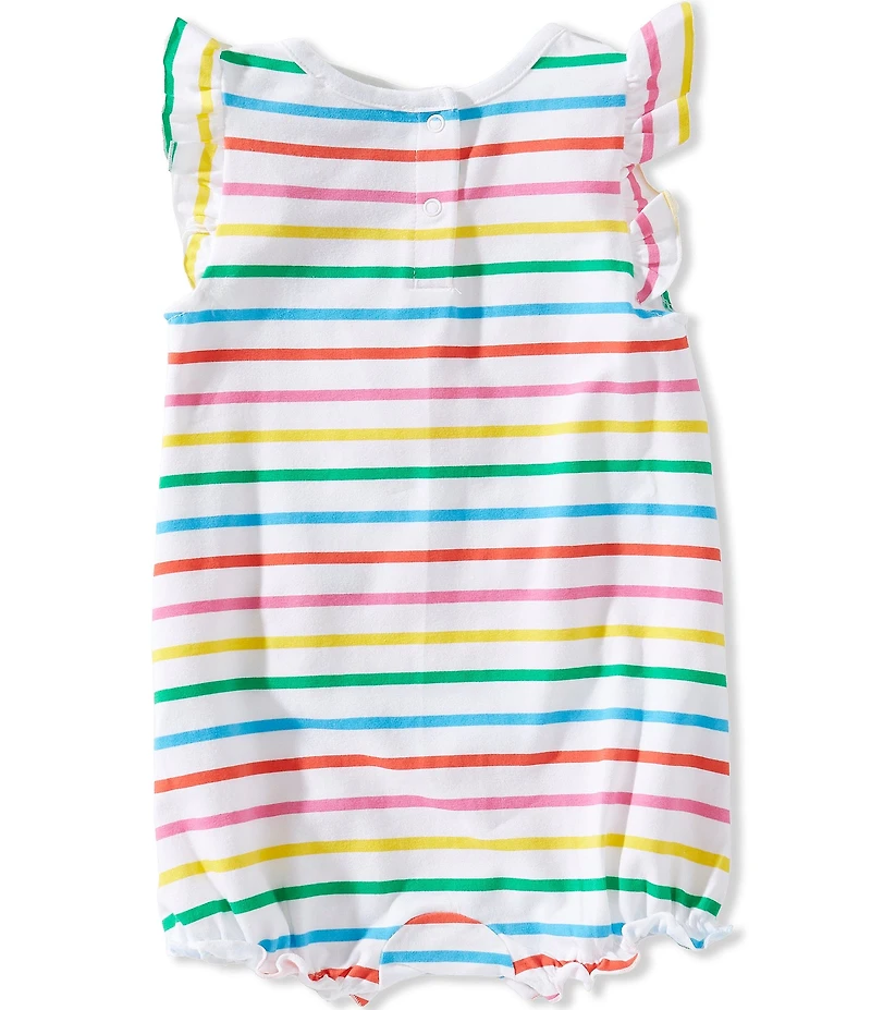 Adventurewear 360 Baby Girls Flutter Sleeve Mixed Fruit Stripe Bubble