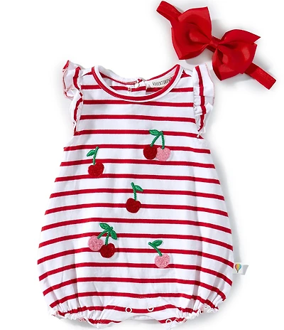 Adventurewear 360 Baby Girls Cherry Stripe Romper