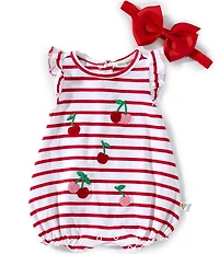 Adventurewear 360 Baby Girls Cherry Stripe Romper