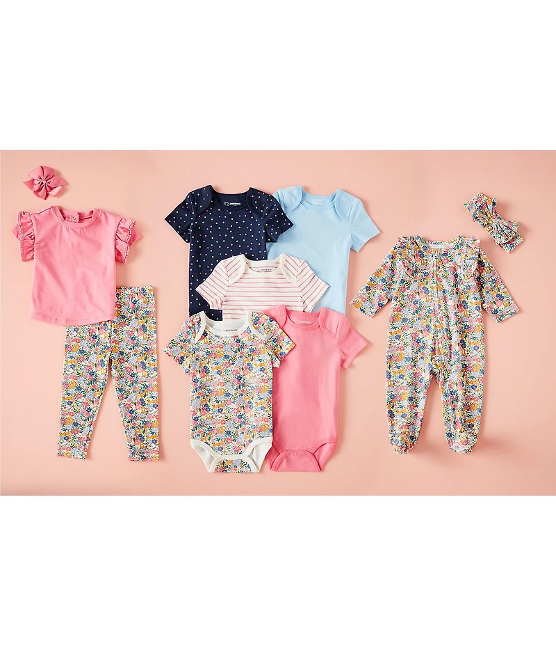 Adventurewear 360 Baby Girls Knit Floral Dog 5-pack Bodysuits