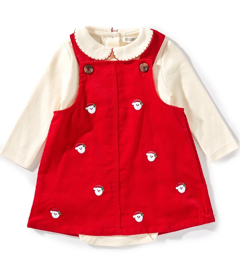 Adventurewear 360 Baby Girls Santa Long Sleeve Schiffli Dress Set