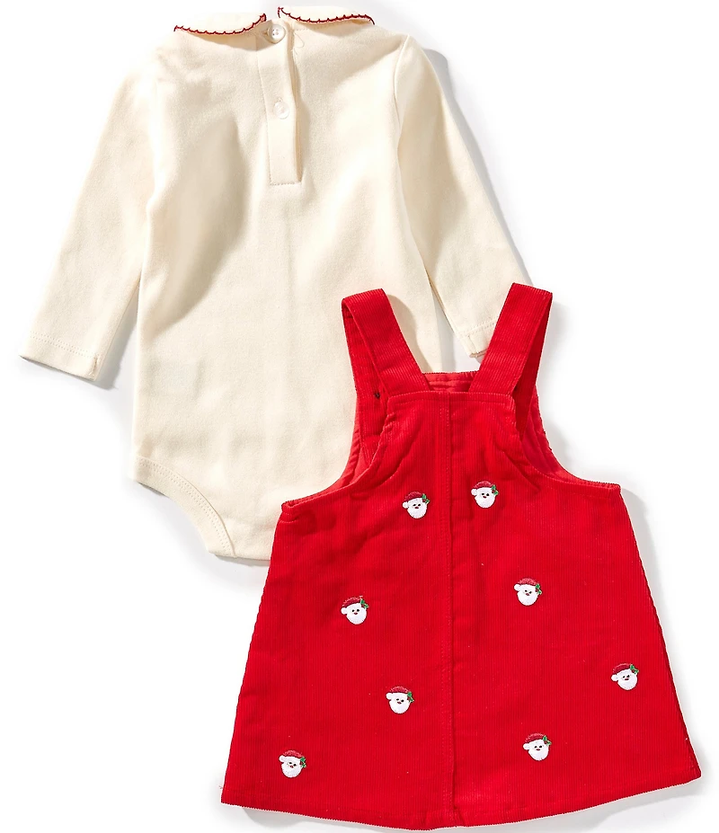 Adventurewear 360 Baby Girls Santa Long Sleeve Schiffli Dress Set