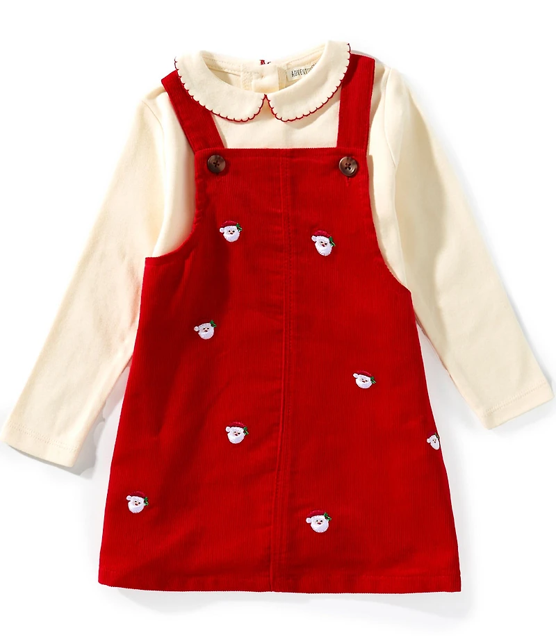 Adventurewear 360 Baby Girls Santa Long Sleeve Schiffli Dress Set