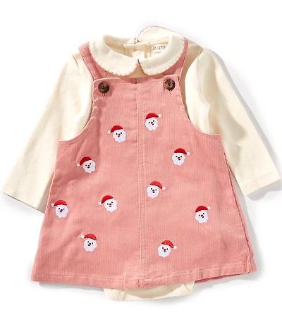 Adventurewear 360 Baby Girls Santa Schiffli Dress Set