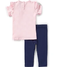 Adventurewear 360 Baby Girls Short Sleeve Multi Heart Top & Floral Pants Set