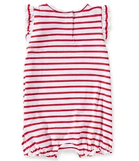 Adventurewear 360 Baby Girls Americana Stripe Popsicle Print Sleeveless Romper & Hairbow