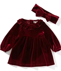 Adventurewear 360 Baby Girls Velvet Ruffle Dress