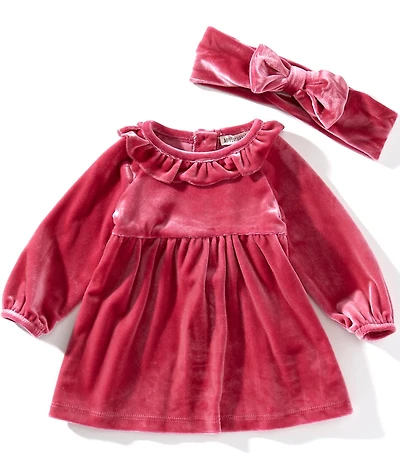 Adventurewear 360 Baby Girls Velvet Ruffle Dress