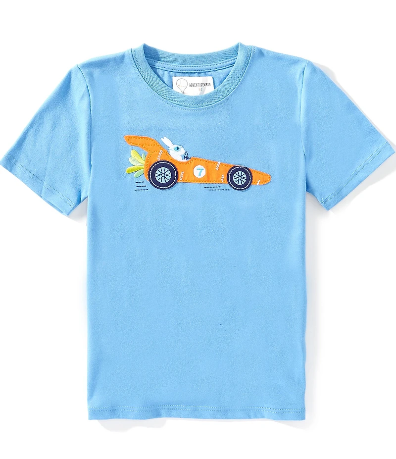 Adventurewear 360 Little Boys Carrot Racecar Applique Short Sleeve T-Shirt