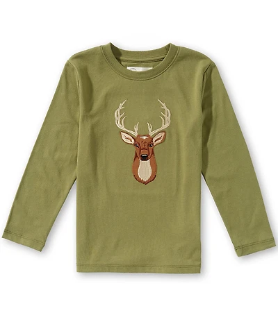 Adventurewear 360 Little Boys Long Sleeve Stag Applique Tee
