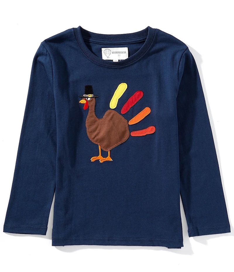 Adventurewear 360 Little Boys Turkey Applique Long Sleeve T-Shirt