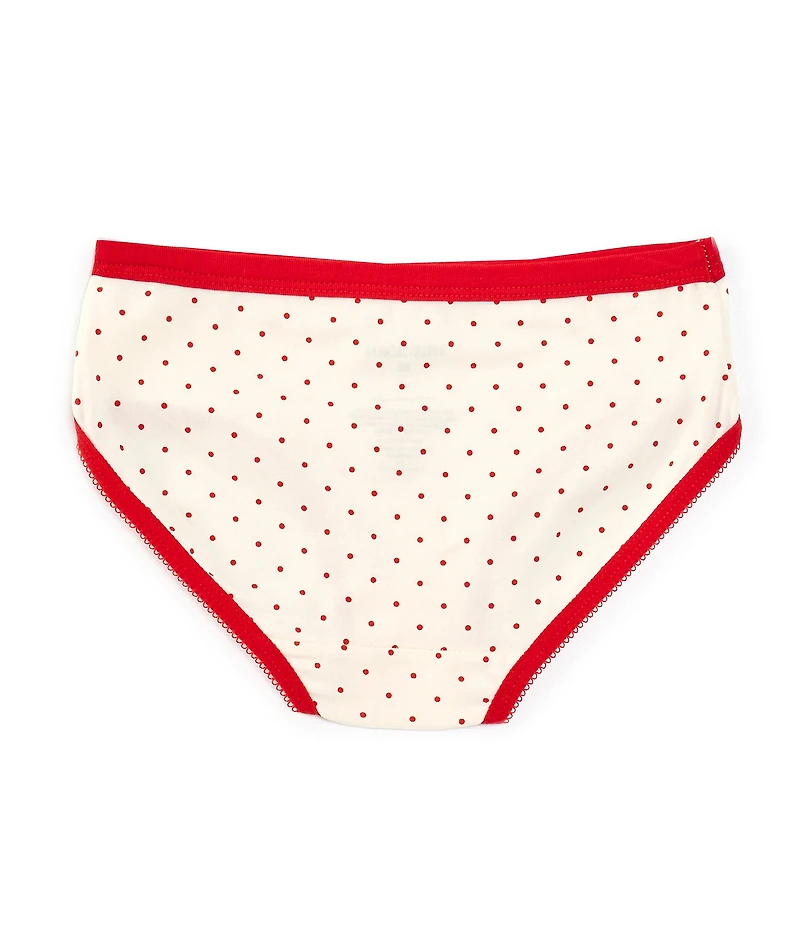 Adventurewear 360 Little Girls Polka Dot Contrasting Trim Print Panties