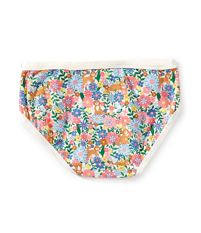 Adventurewear 360 Little Girls Puppy Floral Cotton Panties
